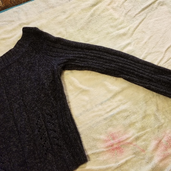 Express Dark Blue “Wide Neck” Sweater - Picture 2 of 9